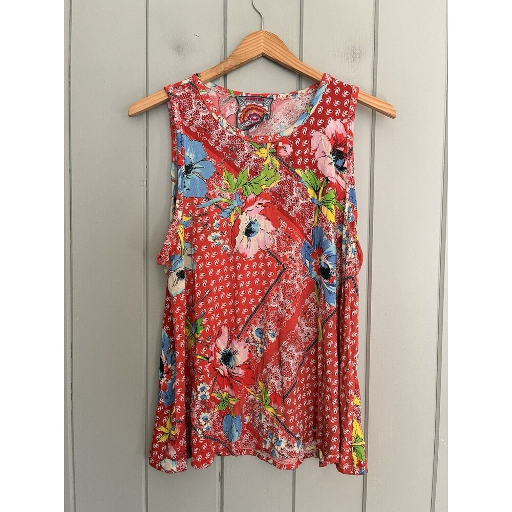 Johnny Was Martha Swing Tank Top M Medium Floral Boho Bamboo Spandex